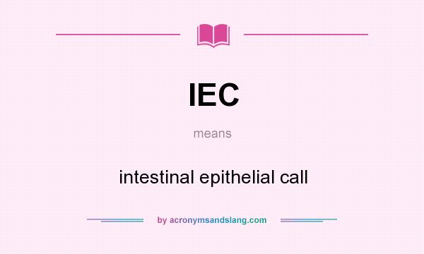 What does IEC mean? It stands for intestinal epithelial call