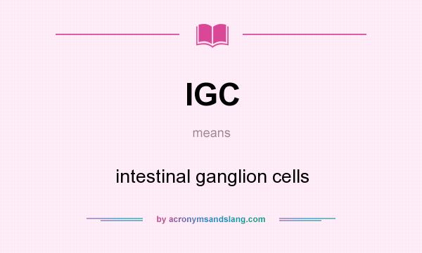What does IGC mean? It stands for intestinal ganglion cells