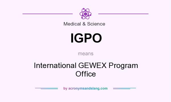 What does IGPO mean? It stands for International GEWEX Program Office