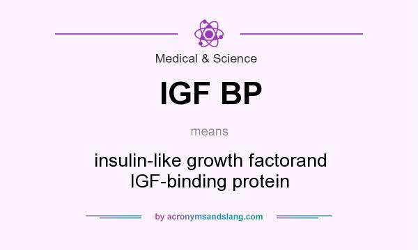 What does IGF BP mean? It stands for insulin-like growth factorand IGF-binding protein