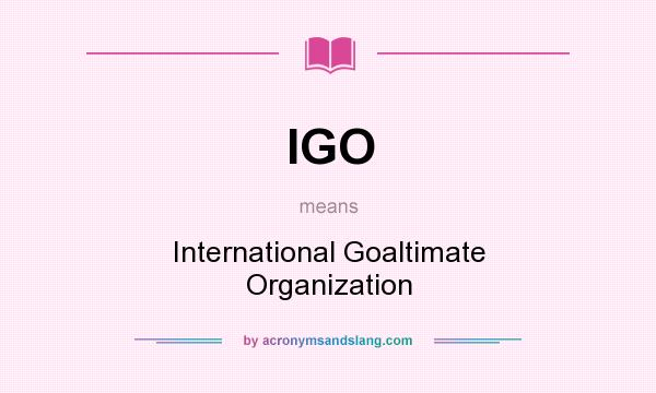 What does IGO mean? It stands for International Goaltimate Organization