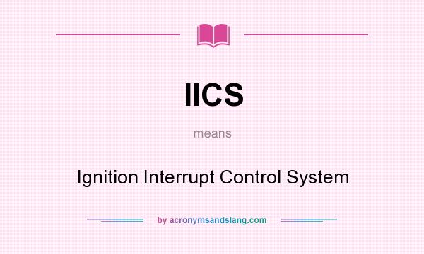 What does IICS mean? It stands for Ignition Interrupt Control System