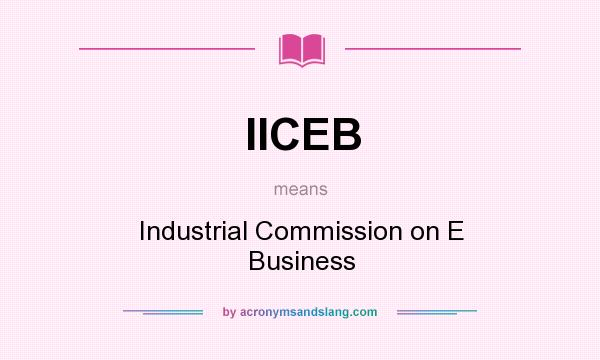 What does IICEB mean? It stands for Industrial Commission on E Business