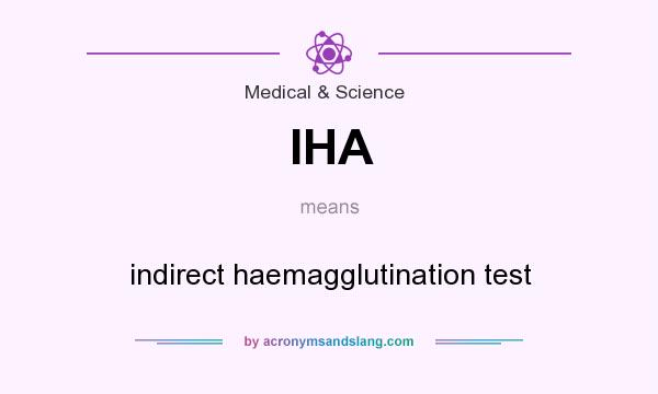 What does IHA mean? It stands for indirect haemagglutination test