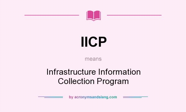 What does IICP mean? It stands for Infrastructure Information Collection Program