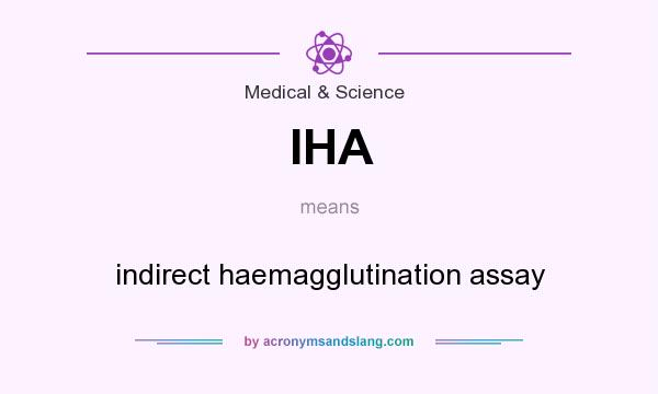 What does IHA mean? It stands for indirect haemagglutination assay