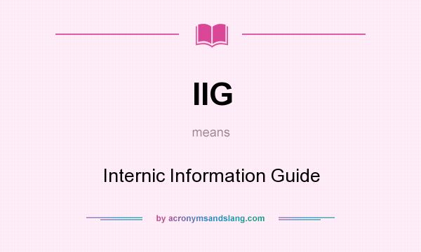 What does IIG mean? It stands for Internic Information Guide