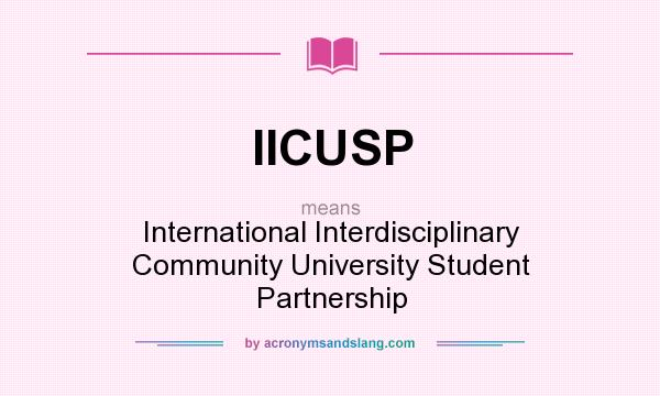 What does IICUSP mean? It stands for International Interdisciplinary Community University Student Partnership