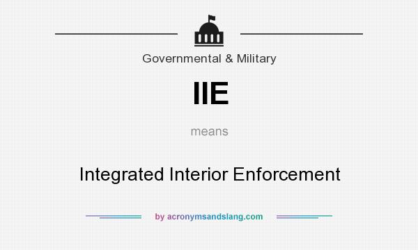 What does IIE mean? It stands for Integrated Interior Enforcement