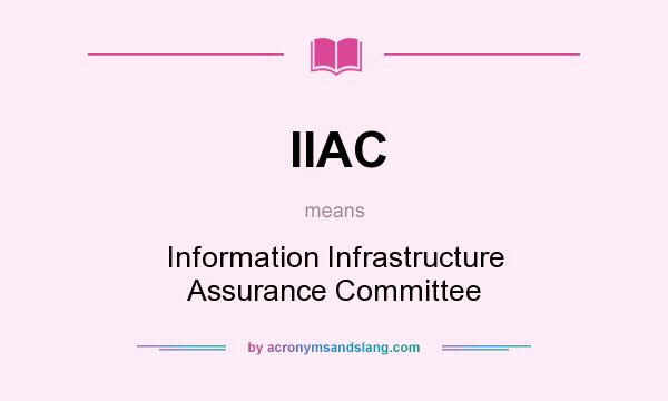 What does IIAC mean? It stands for Information Infrastructure Assurance Committee