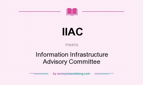 What does IIAC mean? It stands for Information Infrastructure Advisory Committee