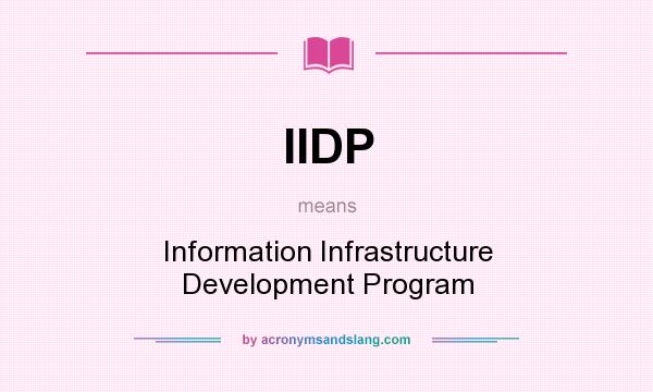 What does IIDP mean? It stands for Information Infrastructure Development Program