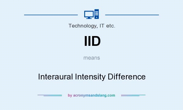 What does IID mean? It stands for Interaural Intensity Difference