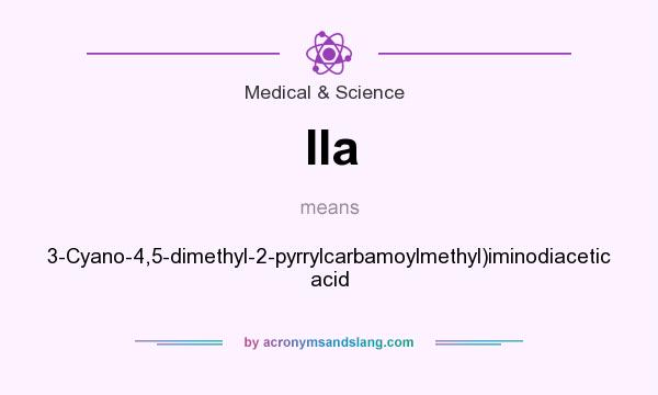What does IIa mean? It stands for 3-Cyano-4,5-dimethyl-2-pyrrylcarbamoylmethyl)iminodiacetic acid