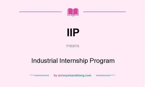 What does IIP mean? It stands for Industrial Internship Program