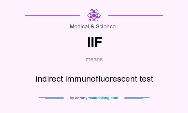 What does IIF mean? It stands for indirect immunofluorescent test