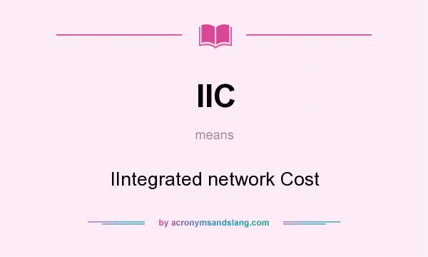 What does IIC mean? It stands for IIntegrated network Cost