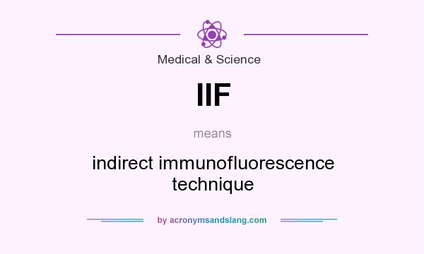 What does IIF mean? It stands for indirect immunofluorescence technique