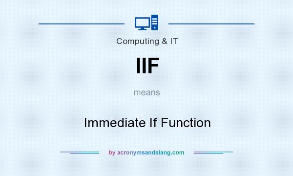 What does IIF mean? It stands for Immediate If Function