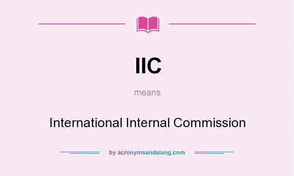 What does IIC mean? It stands for International Internal Commission