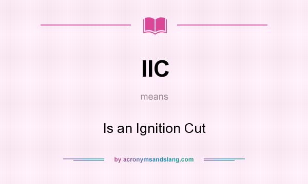What does IIC mean? It stands for Is an Ignition Cut