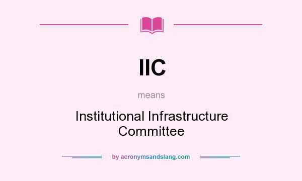 What does IIC mean? It stands for Institutional Infrastructure Committee