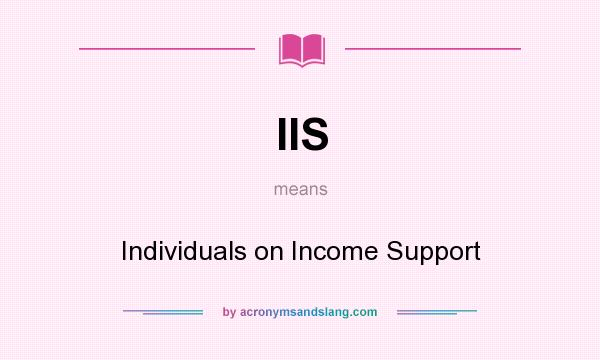 What does IIS mean? It stands for Individuals on Income Support
