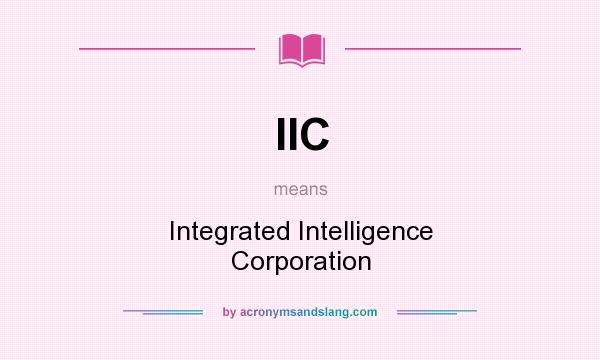 What does IIC mean? It stands for Integrated Intelligence Corporation