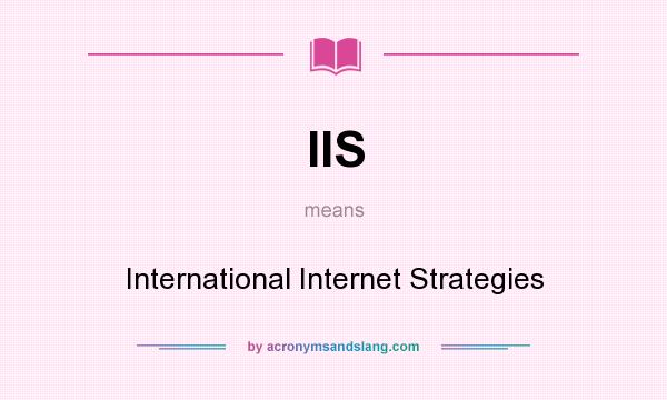 What does IIS mean? It stands for International Internet Strategies