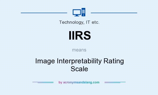 What does IIRS mean? It stands for Image Interpretability Rating Scale