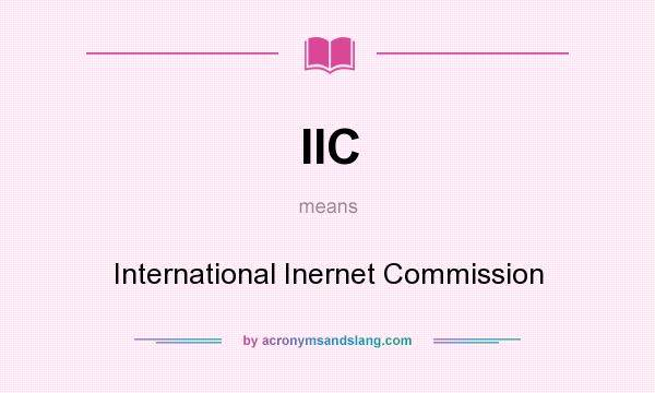 What does IIC mean? It stands for International Inernet Commission