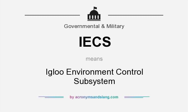 What does IECS mean? It stands for Igloo Environment Control Subsystem