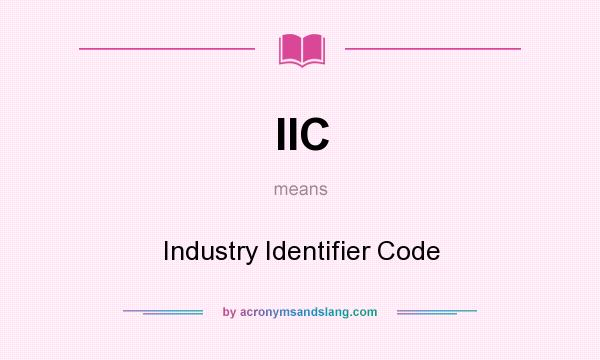 What does IIC mean? It stands for Industry Identifier Code