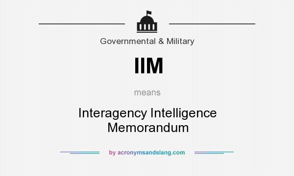 What does IIM mean? It stands for Interagency Intelligence Memorandum