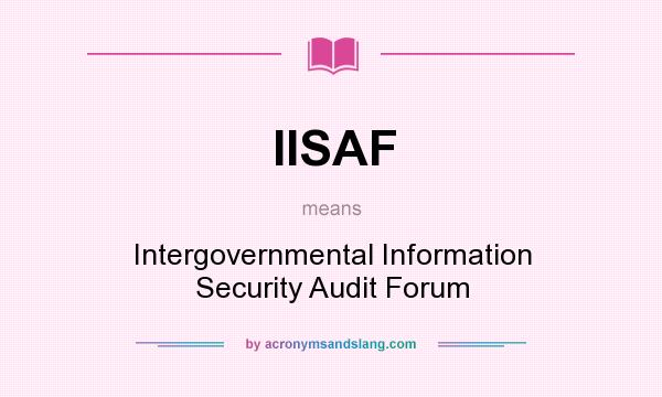 What does IISAF mean? It stands for Intergovernmental Information Security Audit Forum