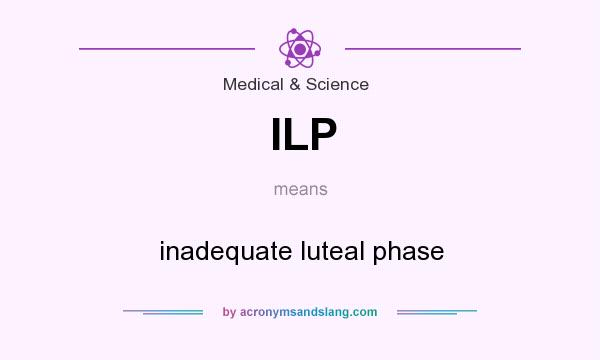 What does ILP mean? It stands for inadequate luteal phase