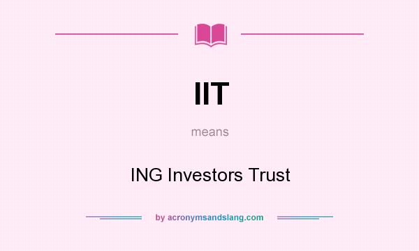 What does IIT mean? It stands for ING Investors Trust