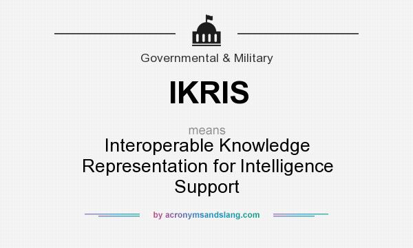 What does IKRIS mean? It stands for Interoperable Knowledge Representation for Intelligence Support