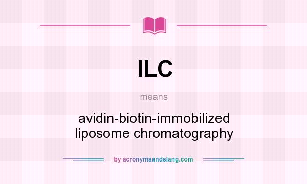 What does ILC mean? It stands for avidin-biotin-immobilized liposome chromatography