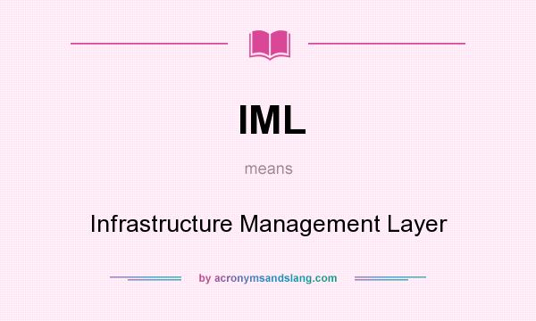 What does IML mean? It stands for Infrastructure Management Layer