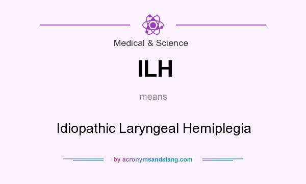What does ILH mean? It stands for Idiopathic Laryngeal Hemiplegia