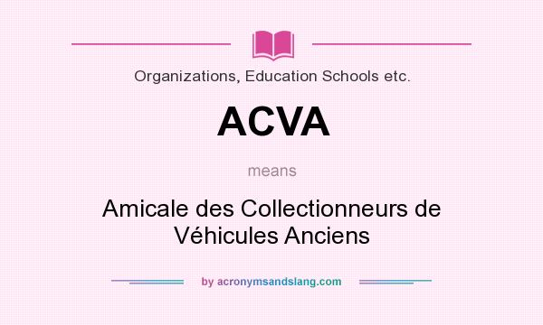 What does ACVA mean? It stands for Amicale des Collectionneurs de Véhicules Anciens