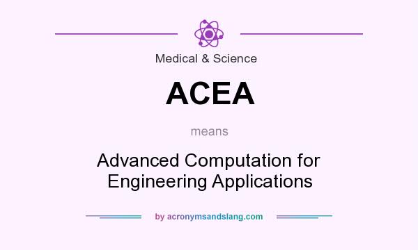 What does ACEA mean? It stands for Advanced Computation for Engineering Applications