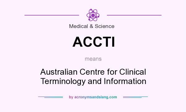 What does ACCTI mean? It stands for Australian Centre for Clinical Terminology and Information