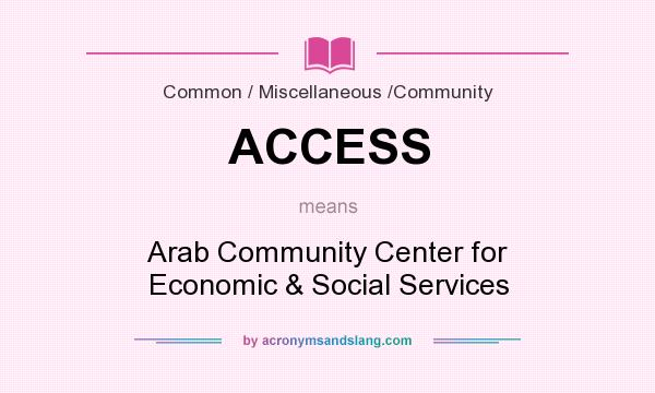 What does ACCESS mean? It stands for Arab Community Center for Economic & Social Services