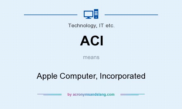 What does ACI mean? It stands for Apple Computer, Incorporated