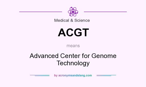 What does ACGT mean? It stands for Advanced Center for Genome Technology