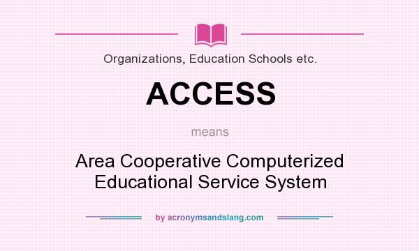 What does ACCESS mean? It stands for Area Cooperative Computerized Educational Service System