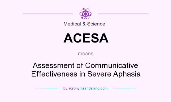 What does ACESA mean? It stands for Assessment of Communicative Effectiveness in Severe Aphasia