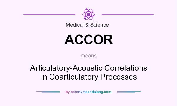 What does ACCOR mean? It stands for Articulatory-Acoustic Correlations in Coarticulatory Processes